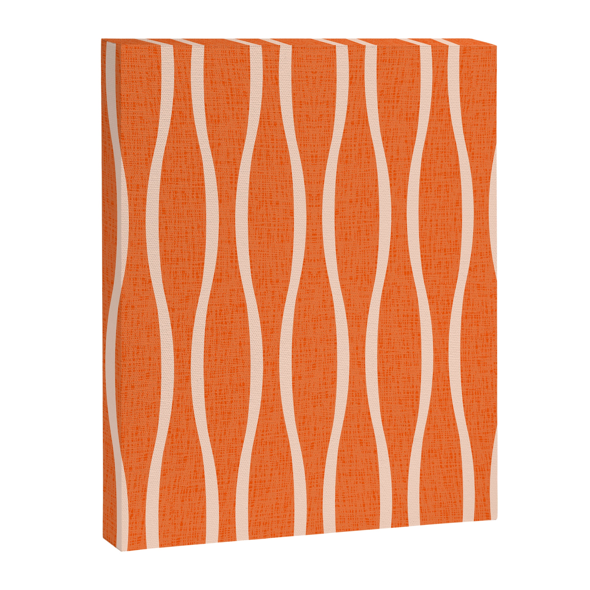 Retro Tiki Pin Stripes 329 Orange and Beige Canvas Print Gallery Image 8