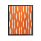 Retro Tiki Pin Stripes 329 Orange and Beige Framed Canvas Print Gallery Image 8