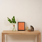 Retro Tiki Pin Stripes 329 Orange and Beige Framed Canvas Print Gallery Image 4