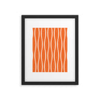 Retro Tiki Pin Stripes 329 Orange and Beige Framed Art Print Gallery Image 6