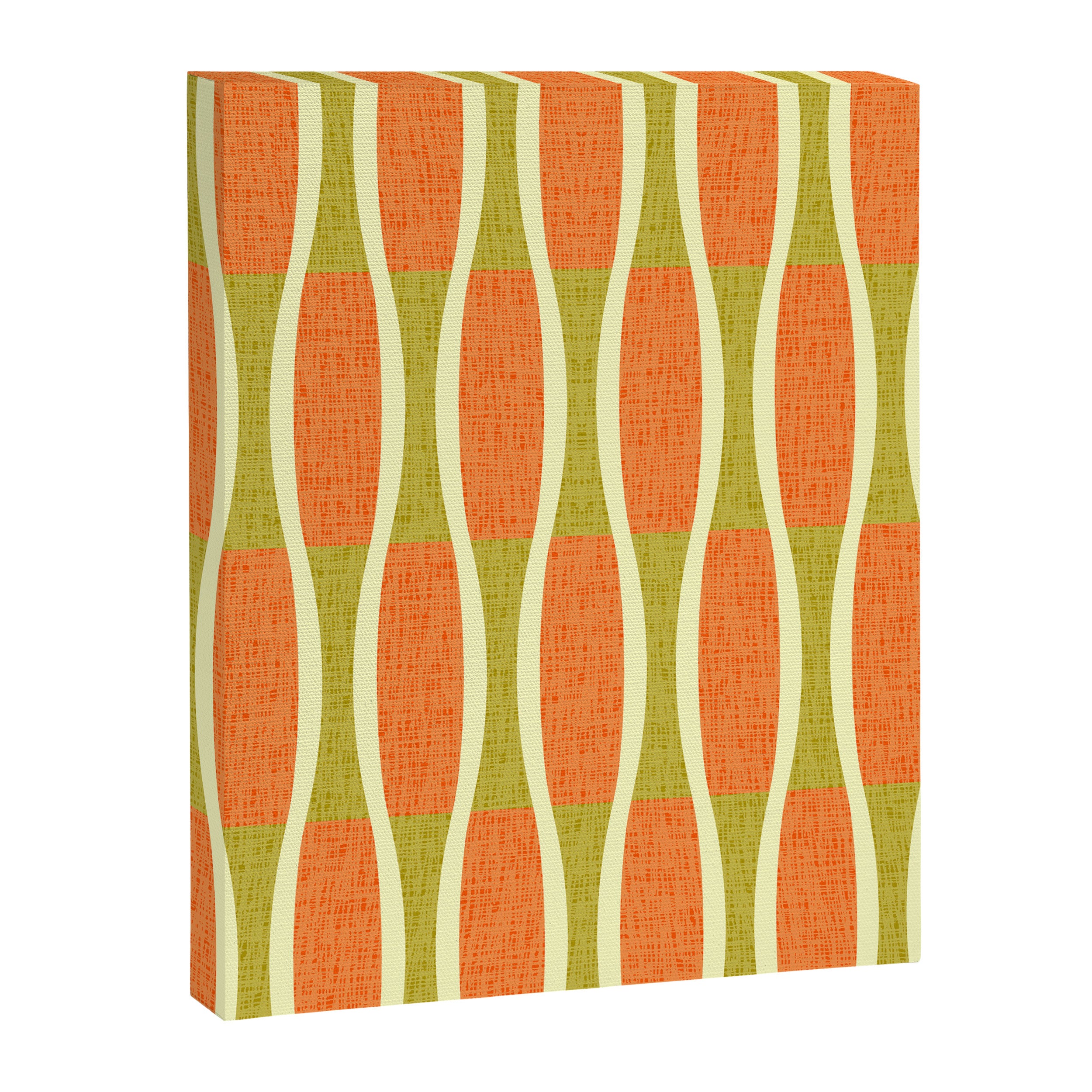 Retro Tiki Pin Stripes 336 Orange Gold and Beige Canvas Print Gallery Image 8