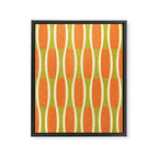 Retro Tiki Pin Stripes 336 Orange Gold and Beige Framed Canvas Print Gallery Image 8