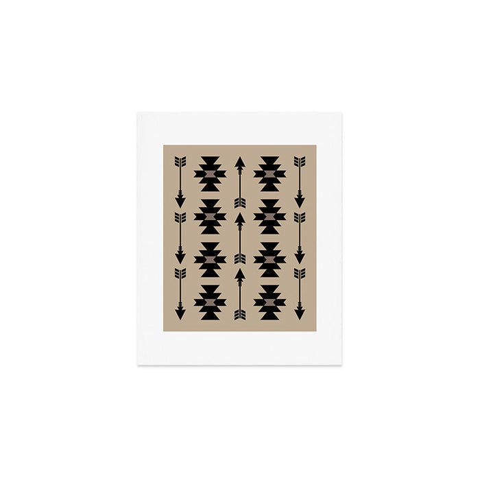 Southwestern Arrow Pattern 232 Black and Beige Art Print Gallery Image 1