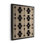 Southwestern Arrow Pattern 232 Black and Beige Framed Canvas Print Gallery Image 2