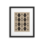 Southwestern Arrow Pattern 232 Black and Beige Framed Art Print Gallery Image 6