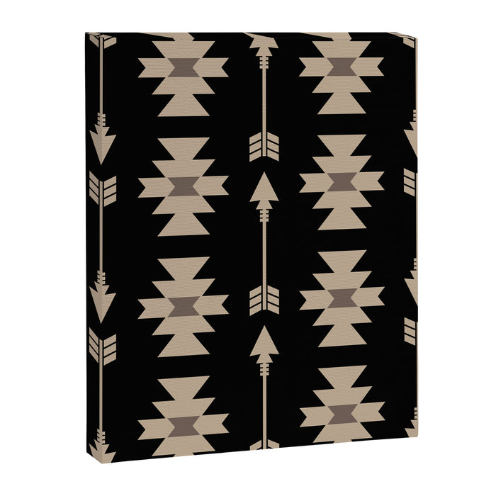 Southwestern Arrow Pattern 233 Black and Beige Canvas Print Gallery Image 1