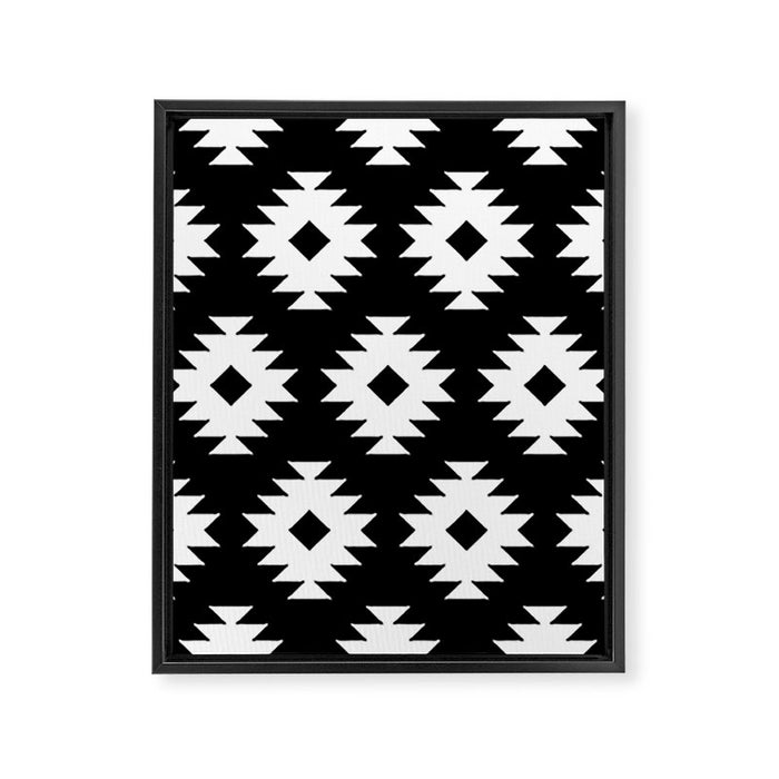 Southwestern  Black and White Framed Canvas Print Gallery Image 1