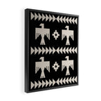 Southwestern Eagle and Arrow Pattern 121 Black and Linen White Framed Canvas Print Gallery Image 2