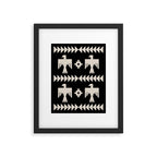 Southwestern Eagle and Arrow Pattern 121 Black and Linen White Framed Art Print Gallery Image 6