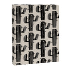 Southwestern Modern Desert Cactus Pattern 860 Black and Linen White Canvas Print Gallery Image 8