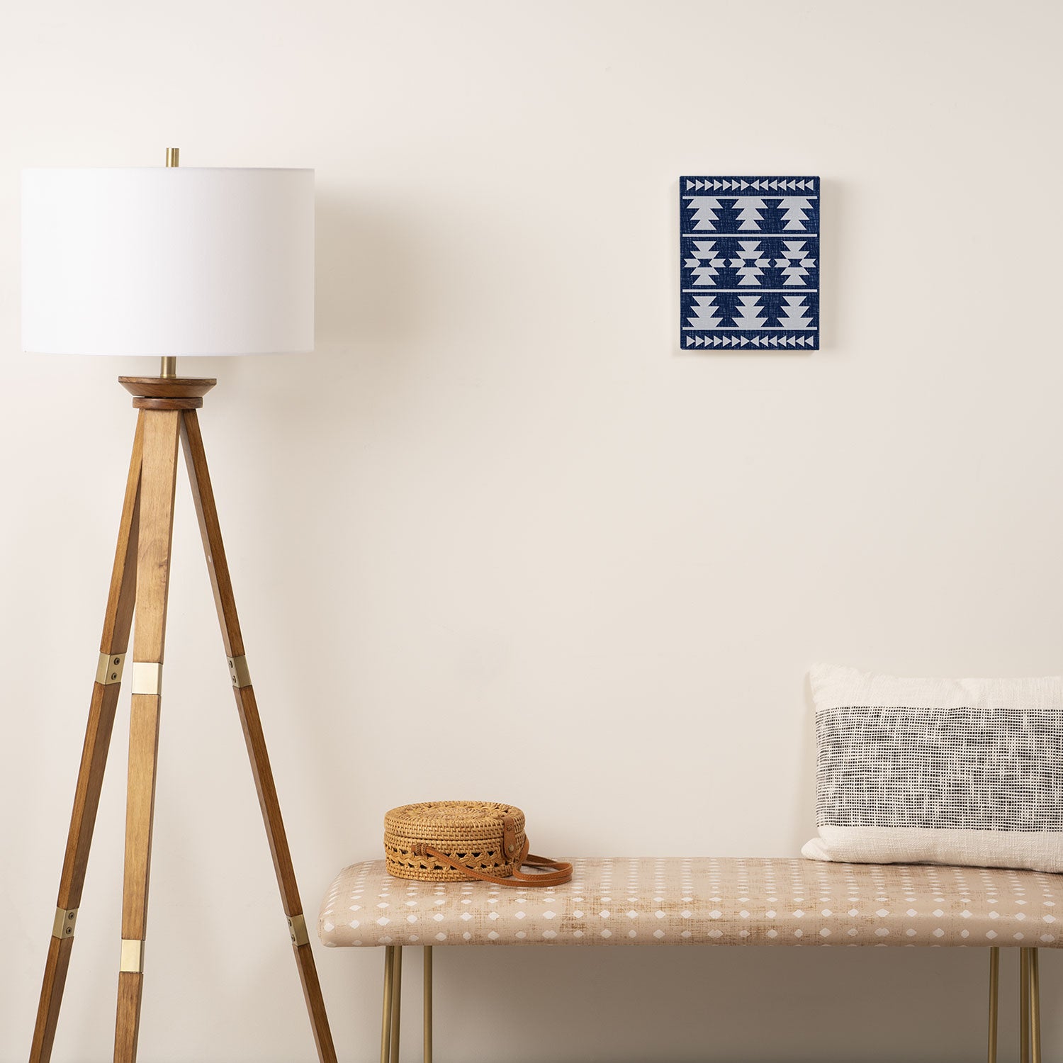 Southwestern Pattern 128 Indigo Blue Canvas Print Gallery Image 2