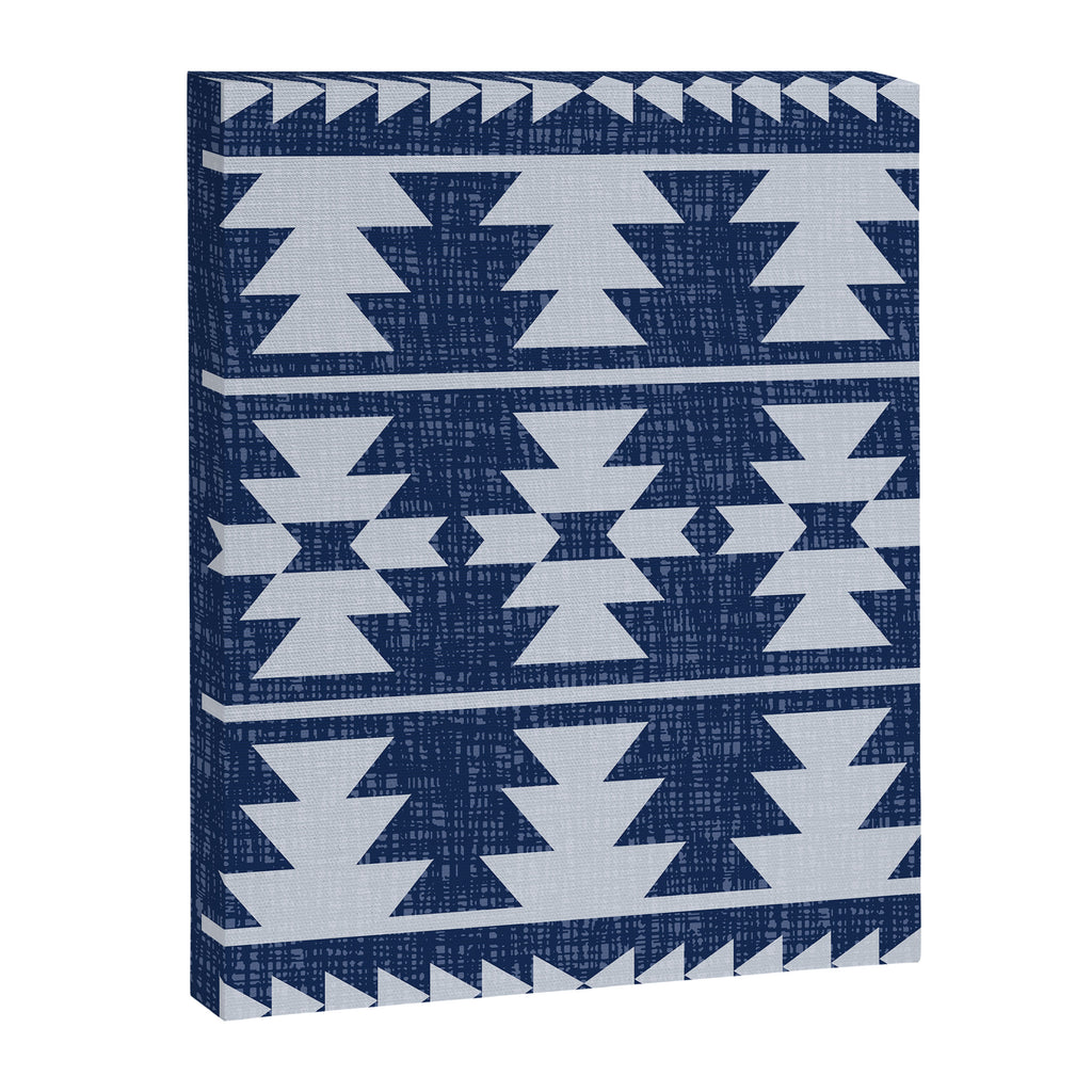 Southwestern Pattern 128 Indigo Blue Canvas Print Gallery Image 8