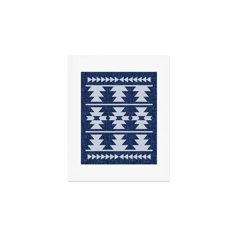 Southwestern Pattern 128 Indigo Blue Art Print Gallery Image 1