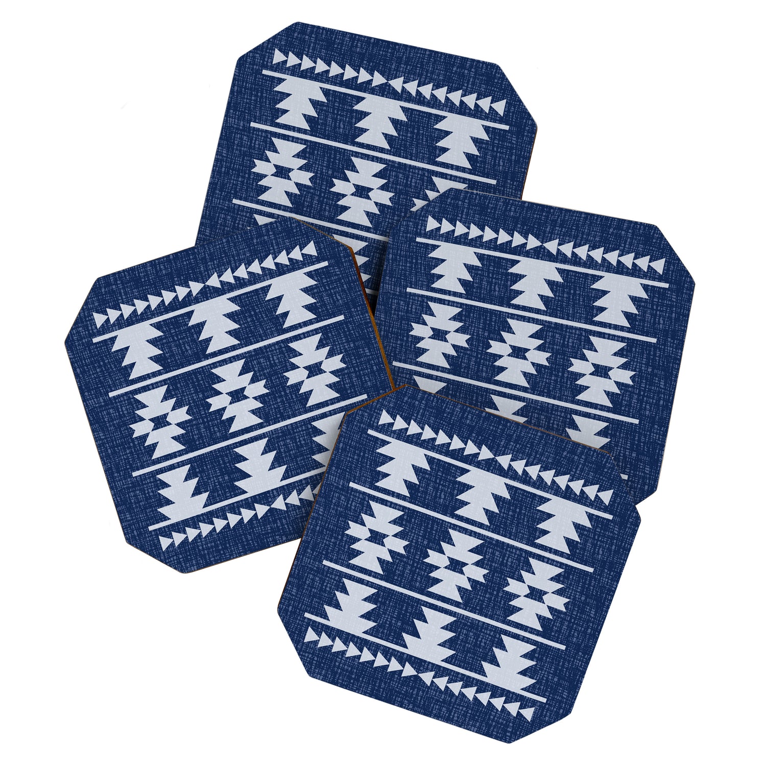 Southwestern Pattern 128 Indigo Blue Coaster Gallery Image 1