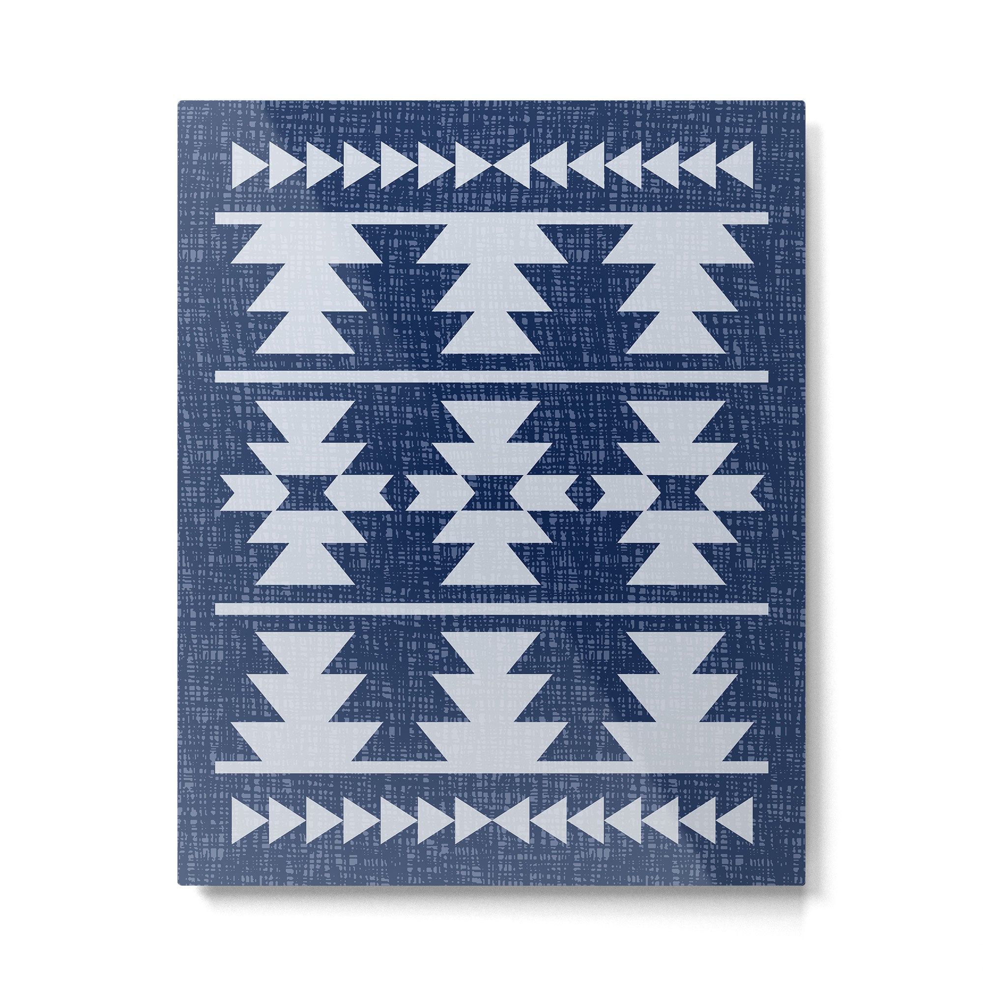 Southwestern Pattern 128 Indigo Blue Metal Print Gallery Image 6