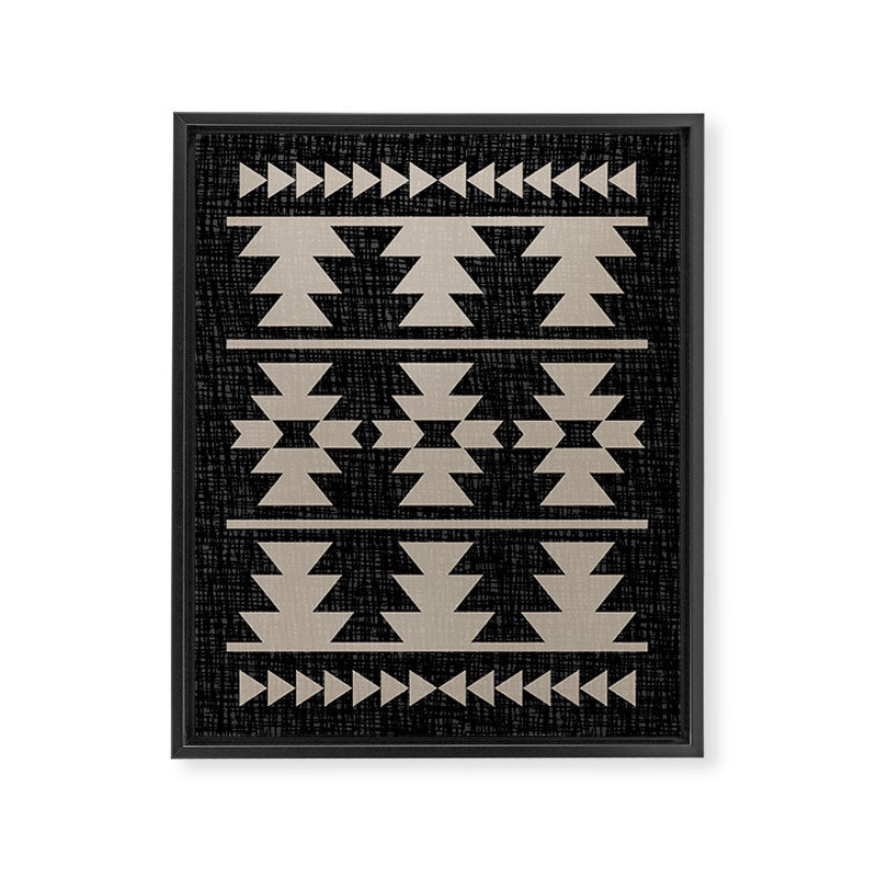 Southwestern Pattern 129 Black and Linen Framed Canvas Print Gallery Image 8