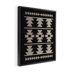 Southwestern Pattern 129 Black and Linen Framed Canvas Print Gallery Image 2