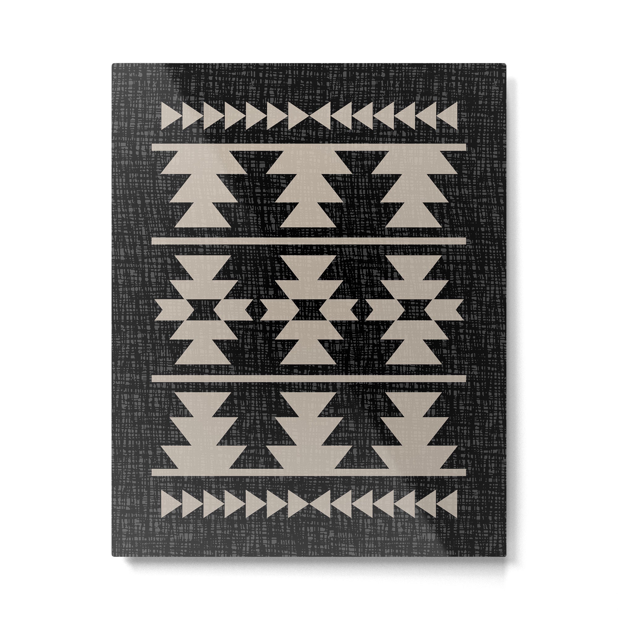 Southwestern Pattern 129 Black and Linen Metal Print Gallery Image 6