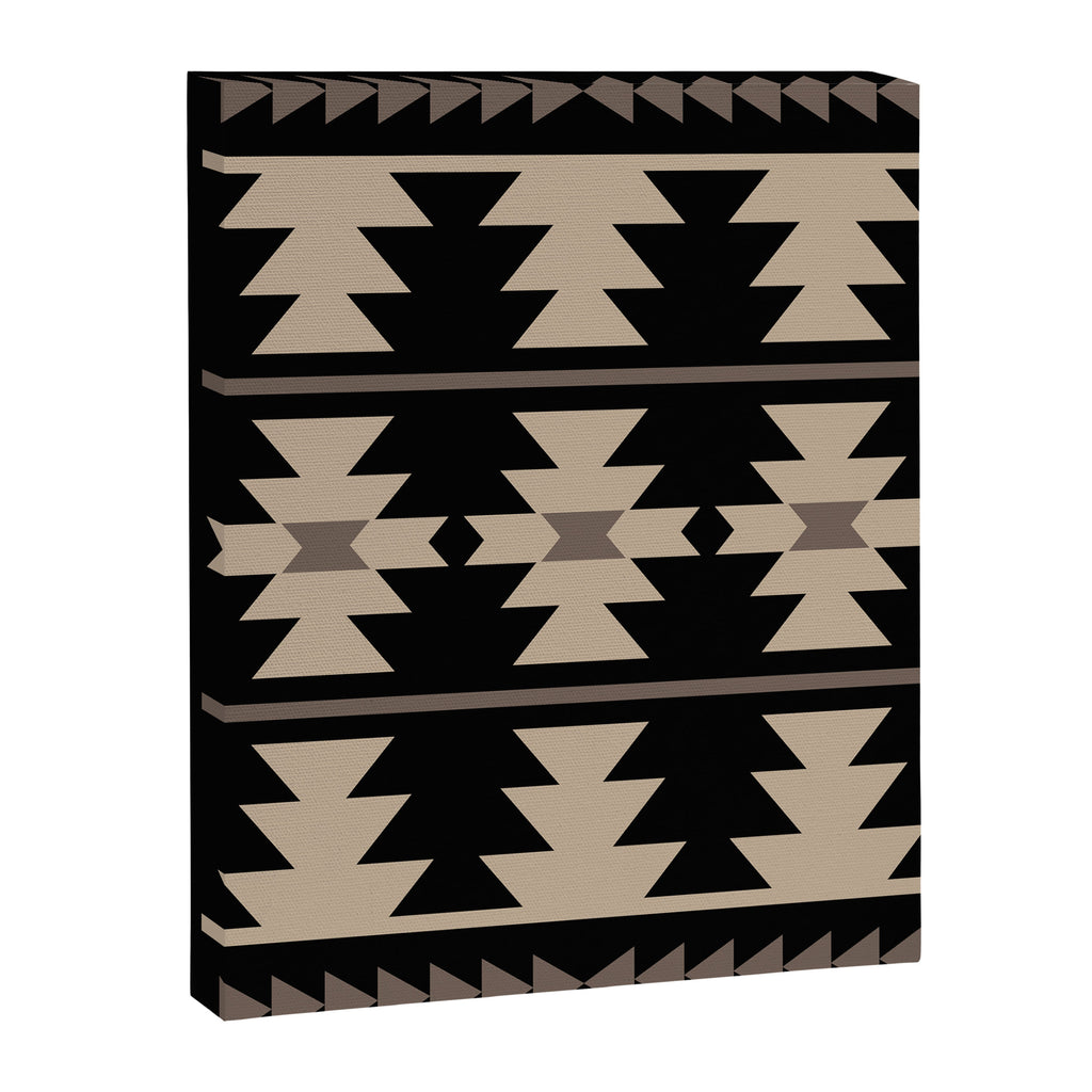 Southwestern Pattern 132 Black and Beige Canvas Print Gallery Image 8