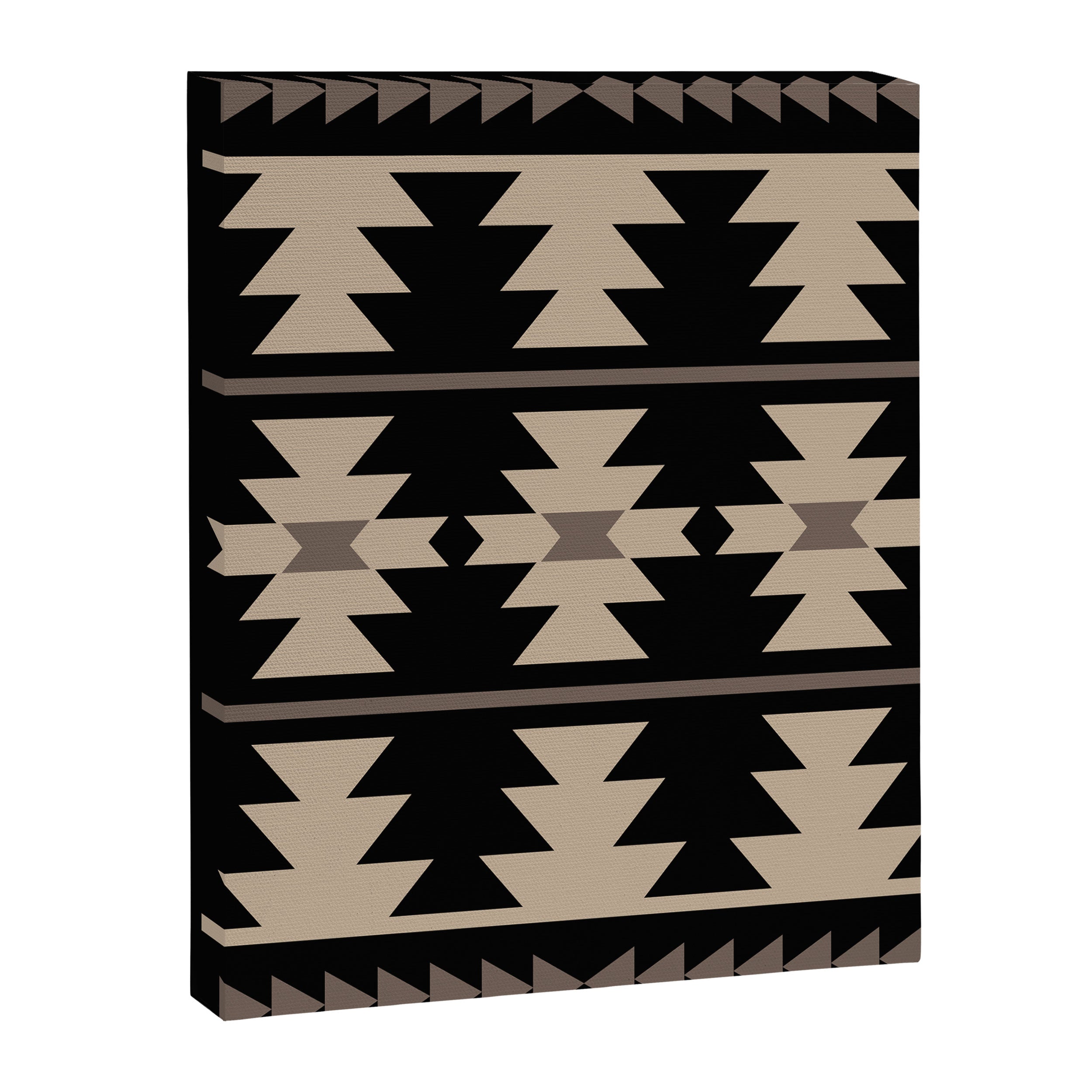 Southwestern Pattern 132 Black and Beige Canvas Print Gallery Image 8