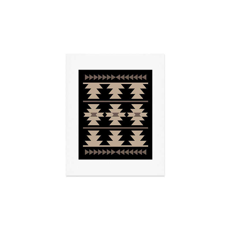 Southwestern Pattern 132 Black and Beige Art Print Gallery Image 1