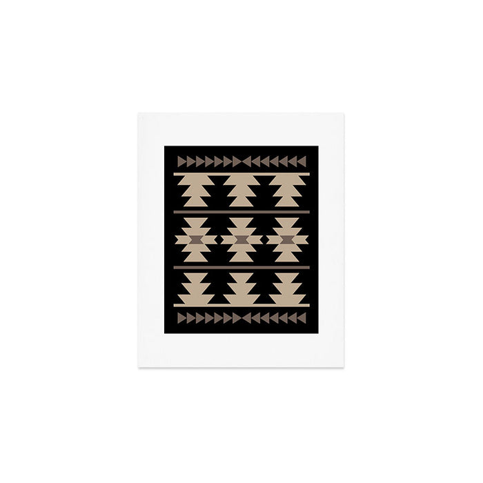 Southwestern Pattern 132 Black and Beige Art Print Gallery Image 1