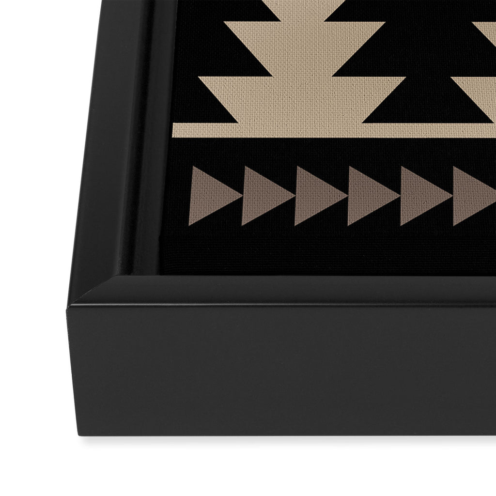 Southwestern Pattern 132 Black and Beige Framed Canvas Print Gallery Image 3