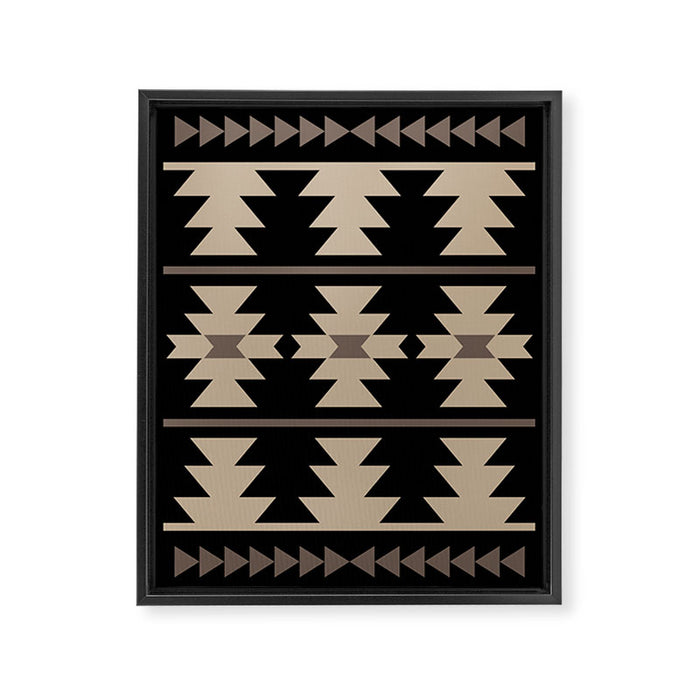 Southwestern Pattern 132 Black and Beige Framed Canvas Print Gallery Image 1