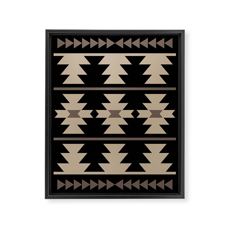 Southwestern Pattern 132 Black and Beige Framed Canvas Print Gallery Image 8
