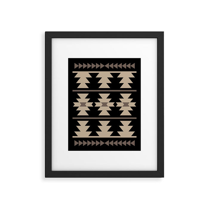 Southwestern Pattern 132 Black and Beige Framed Art Print Gallery Image 1
