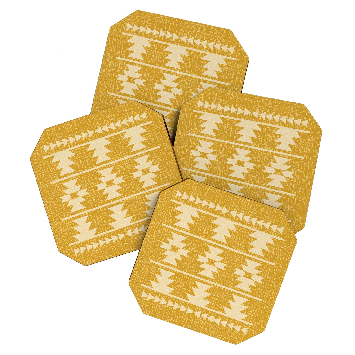 Southwestern Pattern 136 Yellow Coaster Gallery Image 1