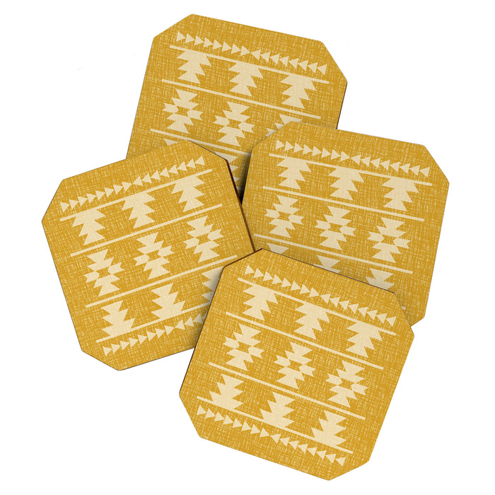 Southwestern Pattern 136 Yellow Coaster Gallery Image 1