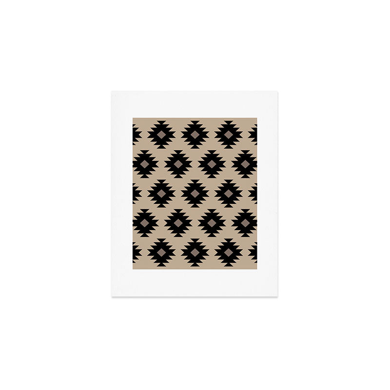 Southwestern Pattern 451 Beige and Black Art Print Gallery Image 1