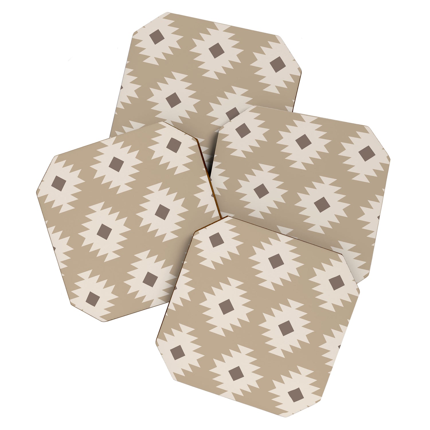 Southwestern Pattern 525 Beige Coaster Gallery Image 1