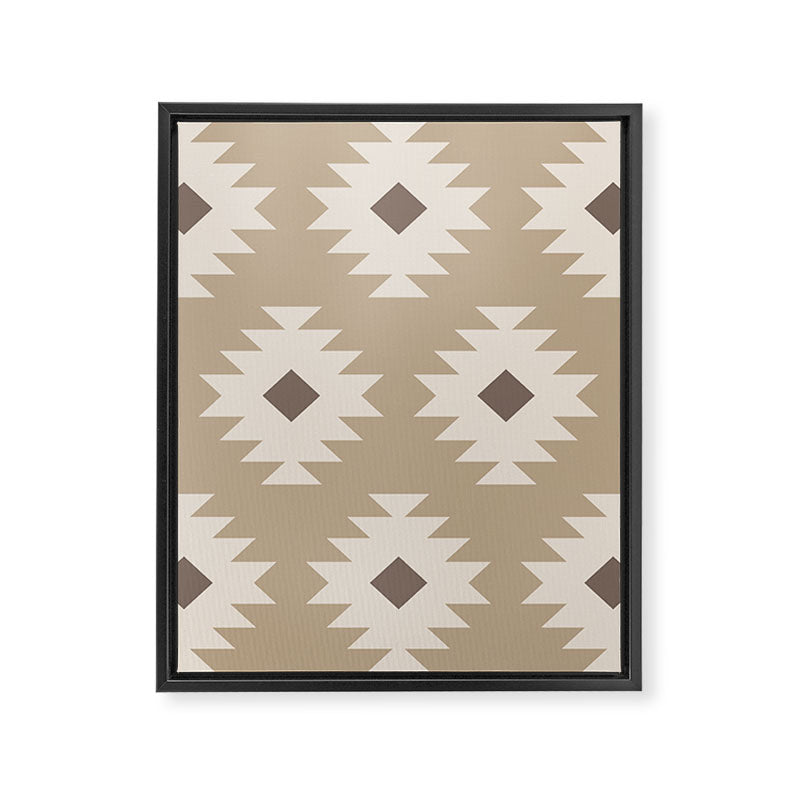 Southwestern Pattern 525 Beige Framed Canvas Print Gallery Image 8
