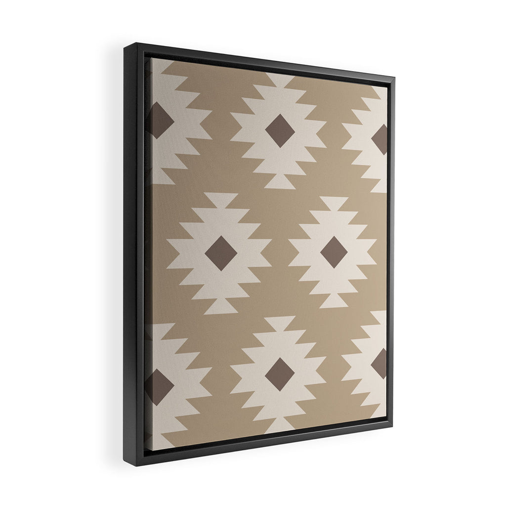 Southwestern Pattern 525 Beige Framed Canvas Print Gallery Image 2
