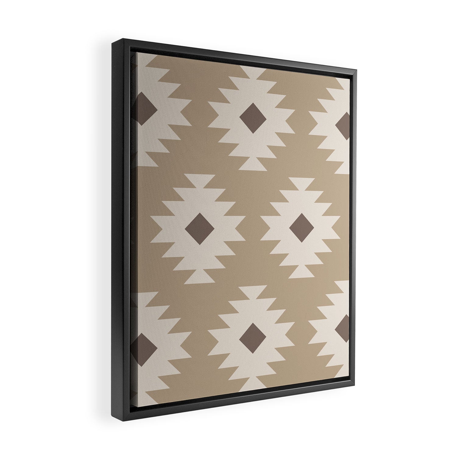 Southwestern Pattern 525 Beige Framed Canvas Print Gallery Image 2