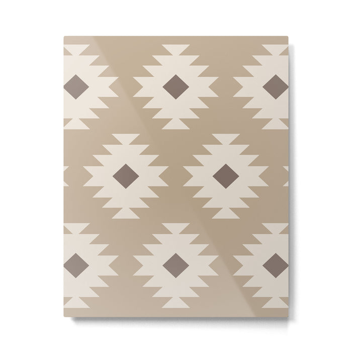 Southwestern Pattern 525 Beige Metal Print Gallery Image 1