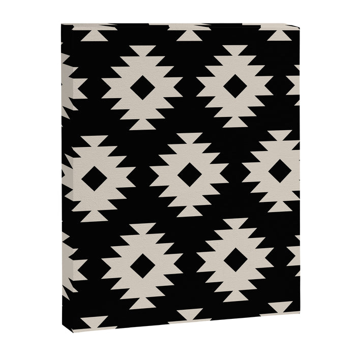 Southwestern Pattern 542 Black and Linen White Canvas Print Gallery Image 1