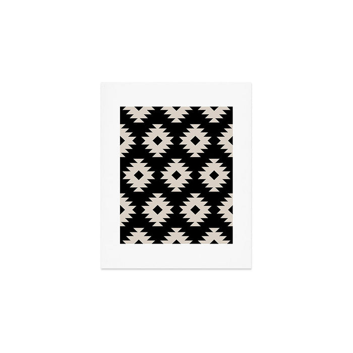 Southwestern Pattern 542 Black and Linen White Art Print Gallery Image 1