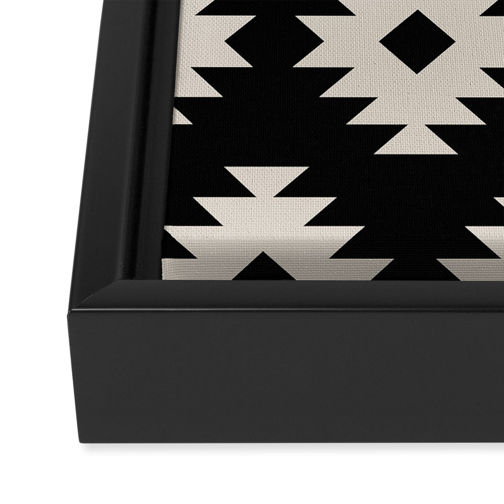 Southwestern Pattern 542 Black and Linen White Framed Canvas Print Gallery Image 3