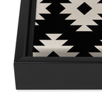 Southwestern Pattern 542 Black and Linen White Framed Canvas Print Gallery Image 3