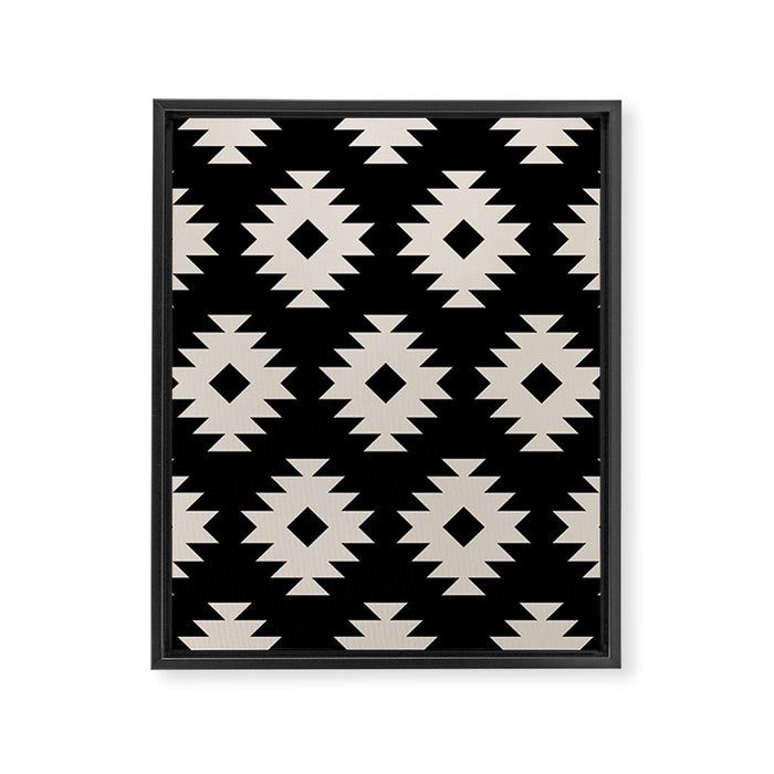Southwestern Pattern 542 Black and Linen White Framed Canvas Print Gallery Image 1