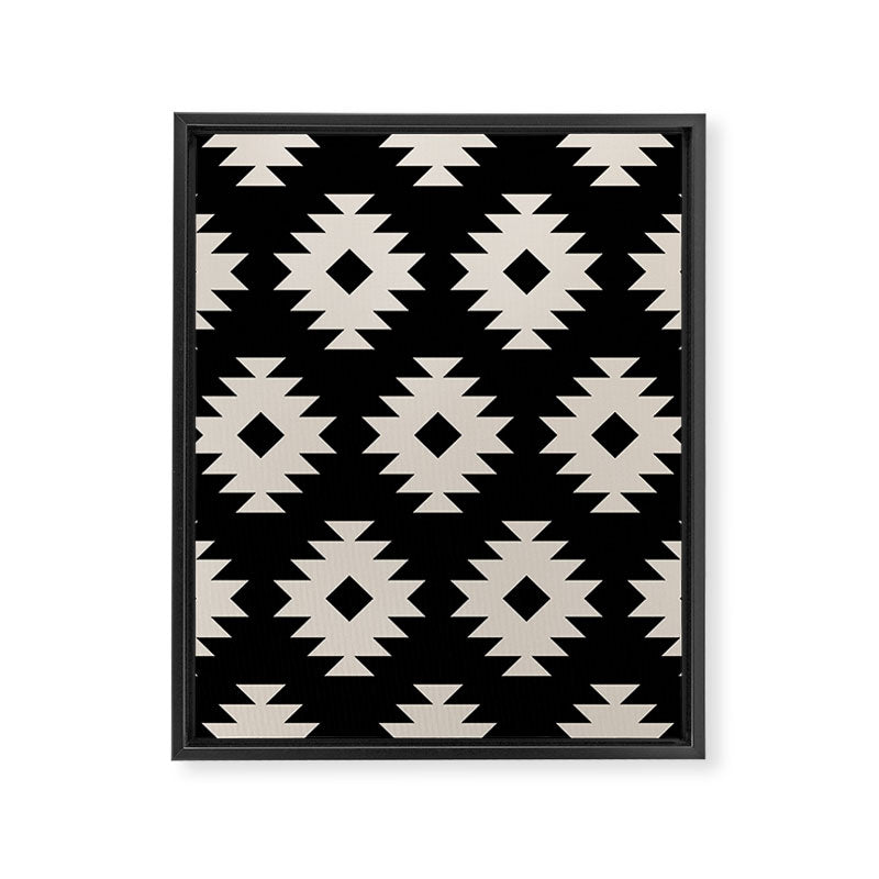 Southwestern Pattern 542 Black and Linen White Framed Canvas Print Gallery Image 8