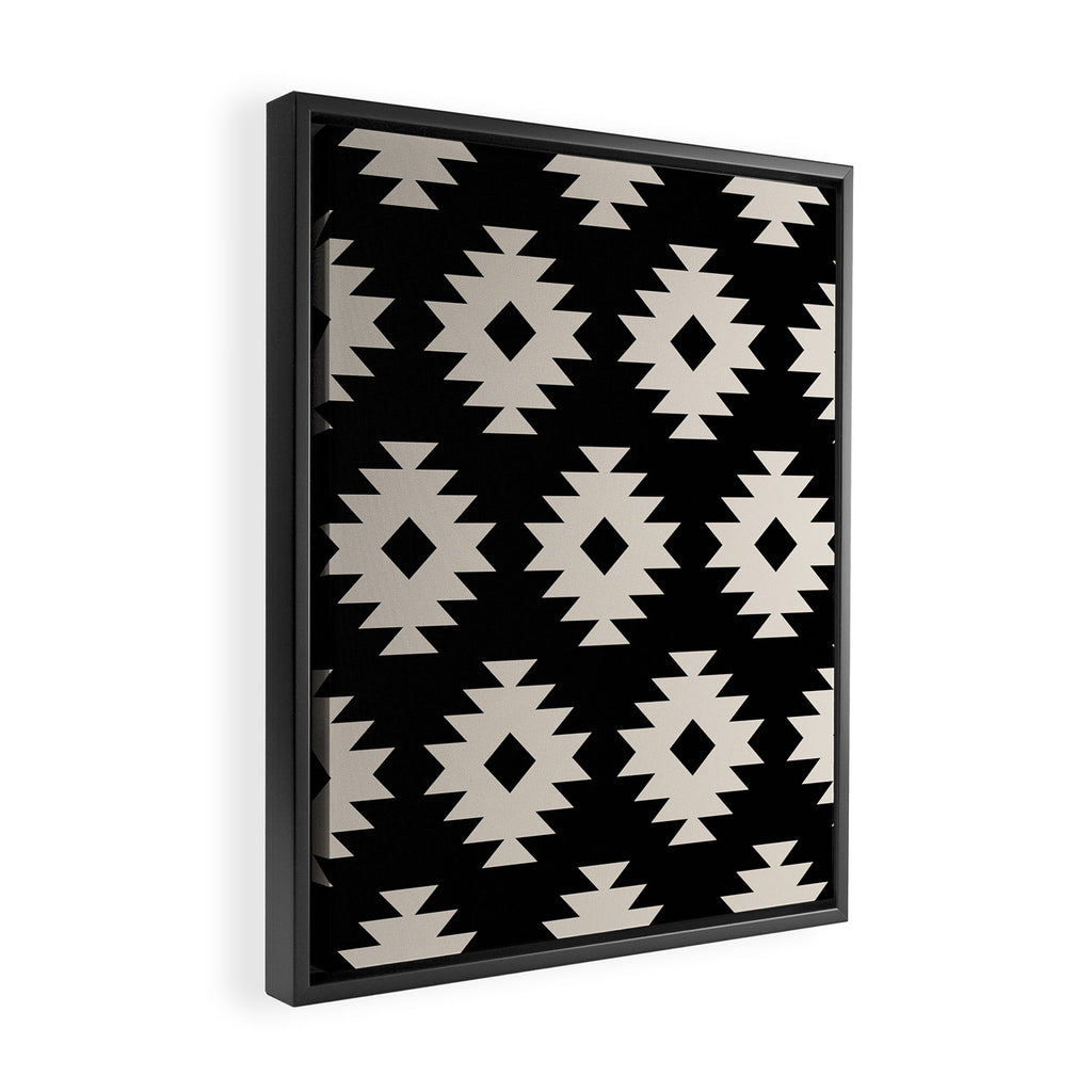 Southwestern Pattern 542 Black and Linen White Framed Canvas Print Gallery Image 2