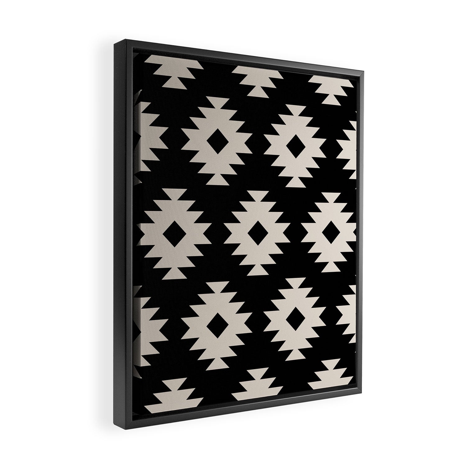 Southwestern Pattern 542 Black and Linen White Framed Canvas Print Gallery Image 2