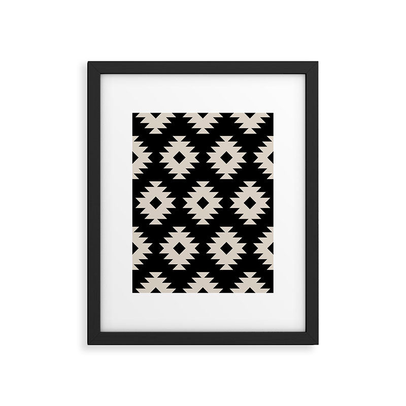 Southwestern Pattern 542 Black and Linen White Framed Art Print Gallery Image 6