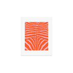 Zebra Orange and Pink 241 Art Print Gallery Image 1