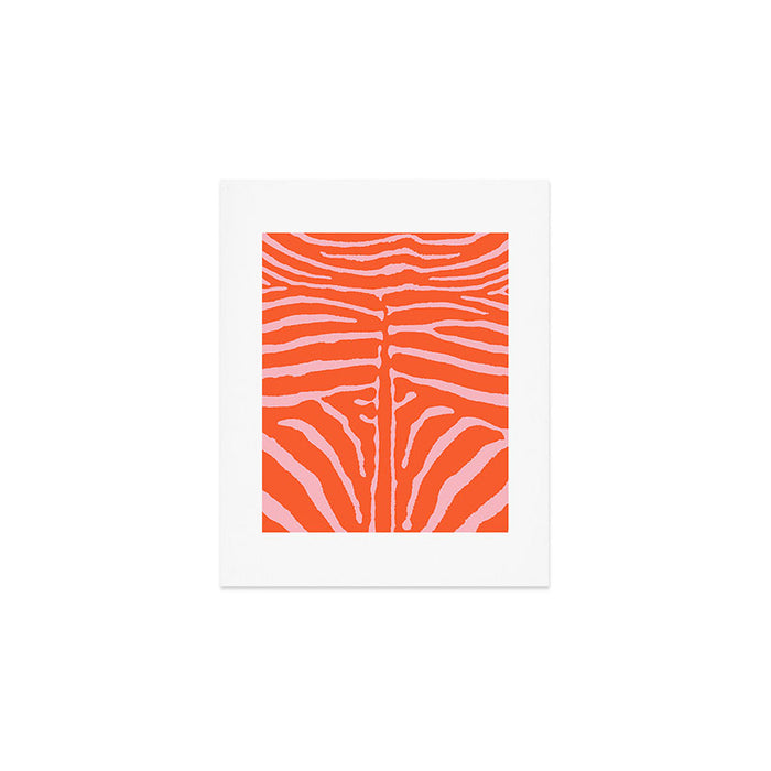 Zebra Orange and Pink 241 Art Print Gallery Image 1