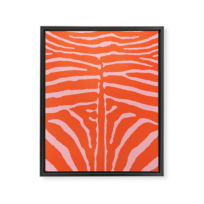 Zebra Orange and Pink 241 Framed Canvas Print Gallery Image 1